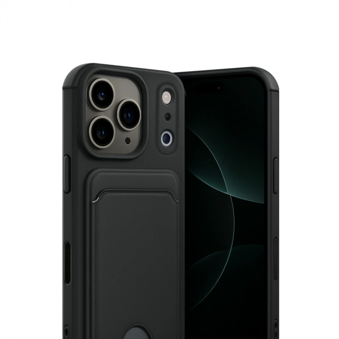 Apple İphone 17 Pro Max Kelvin Kartvizitli Silikon - Siyah