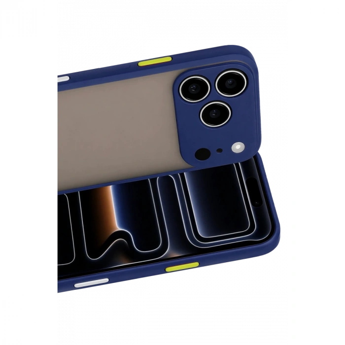 Apple İphone 17 Pro Max Kılıf Montreal Silikon Kapak - Lacivert