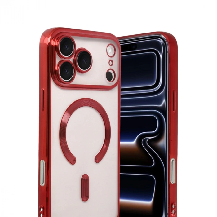 Apple İphone 17 Pro Max Kross Magneticsafe Kapak - Kırmızı