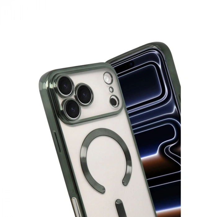 Apple İphone 17 Pro Max Kross Magneticsafe Kapak - Koyu Yeşil