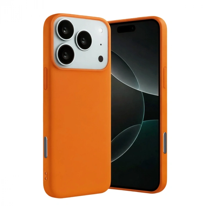 Apple İphone 17 Pro Max Nano İçi Kadife Silikon - Turuncu