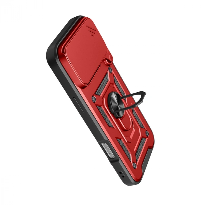 Apple İphone 17 Pro Max Pars Lens Yüzüklü Silikon - Kırmızı