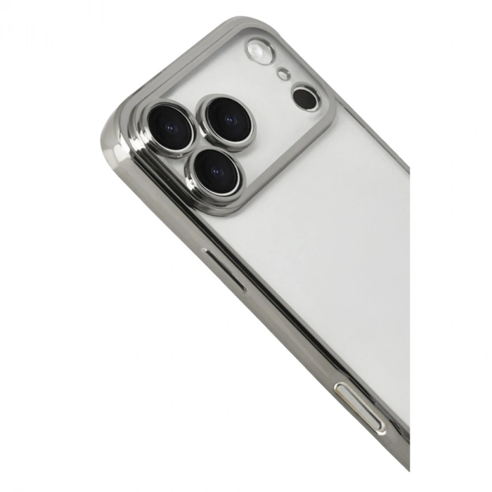 Apple İphone 17 Pro Max Razer Lensli Silikon - Gümüş