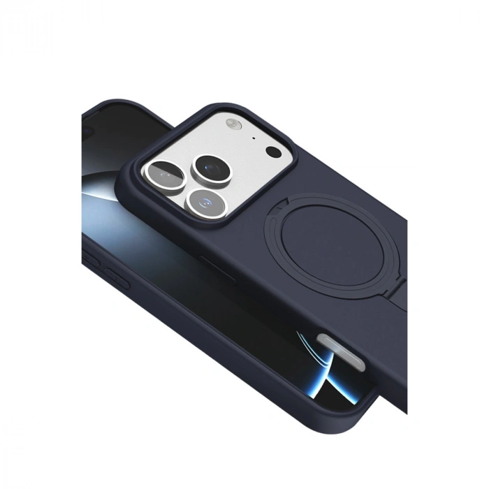 Apple İphone 17 Pro Max Regal Magsafe Standlı Kapak - Lacivert