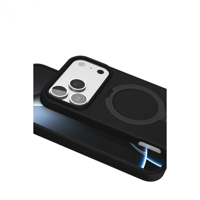 Apple İphone 17 Pro Max Regal Magsafe Standlı Kapak - Siyah
