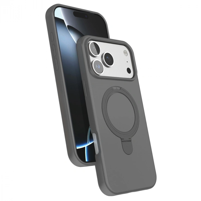 Apple İphone 17 Pro Max Regal Magsafe Standlı Kapak - Titan Gri