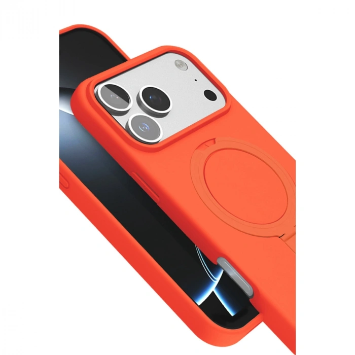Apple İphone 17 Pro Max Regal Magsafe Standlı Kapak - Turuncu