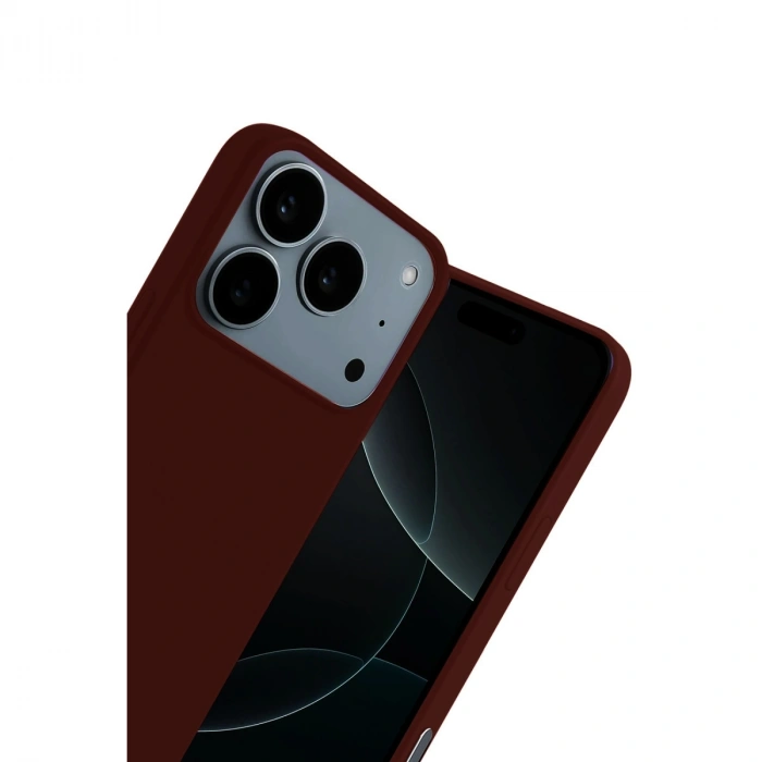 Apple İphone 17 Pro Nano İçi Kadife Silikon - Bordo