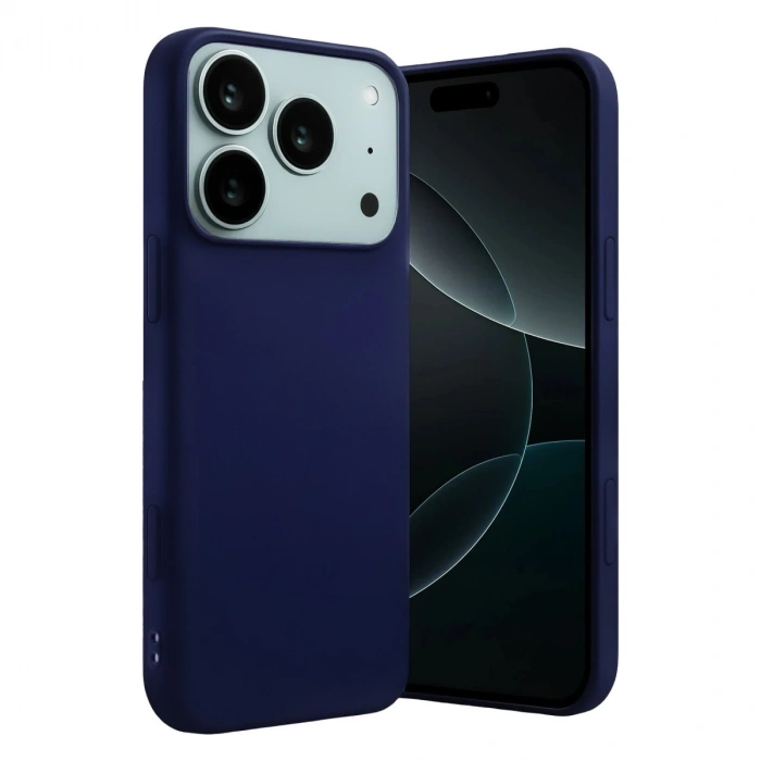 Apple İphone 17 Pro Nano İçi Kadife Silikon - Lacivert