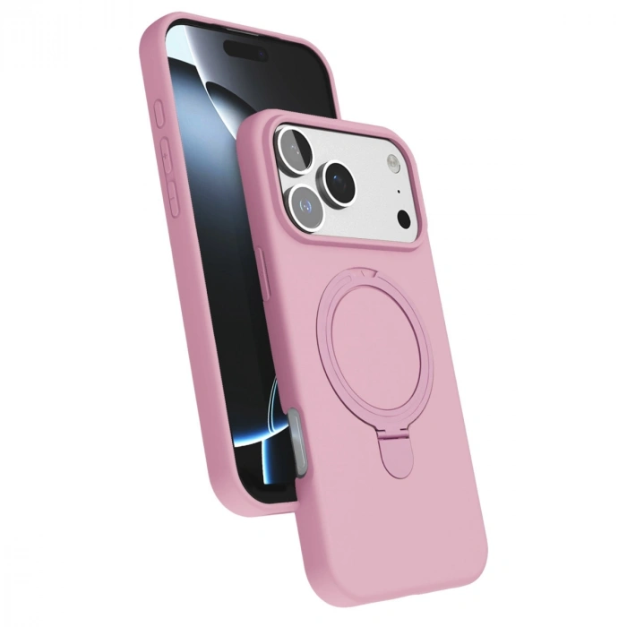 Apple İphone 17 Pro Regal Magsafe Standlı Kapak - Açık Pembe