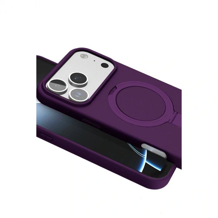 Apple İphone 17 Pro Regal Magsafe Standlı Kapak - Derin Mor