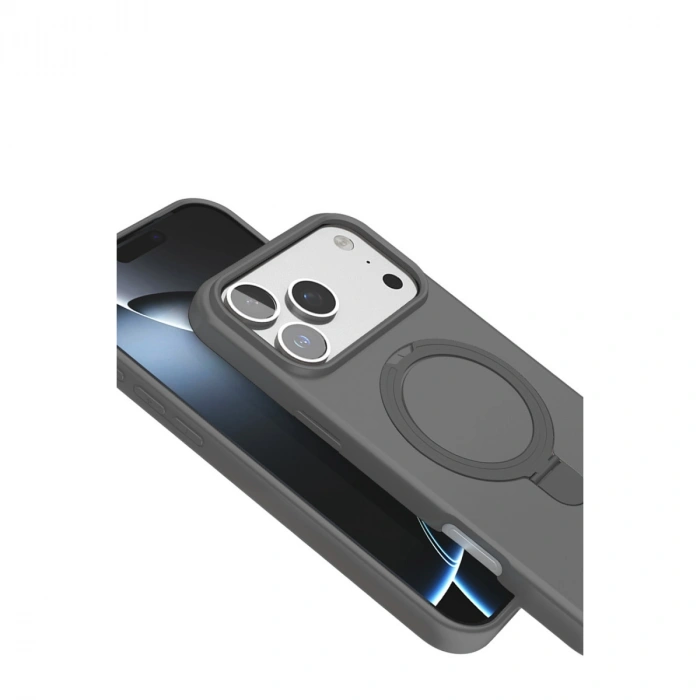 Apple İphone 17 Pro Regal Magsafe Standlı Kapak - Titan Gri