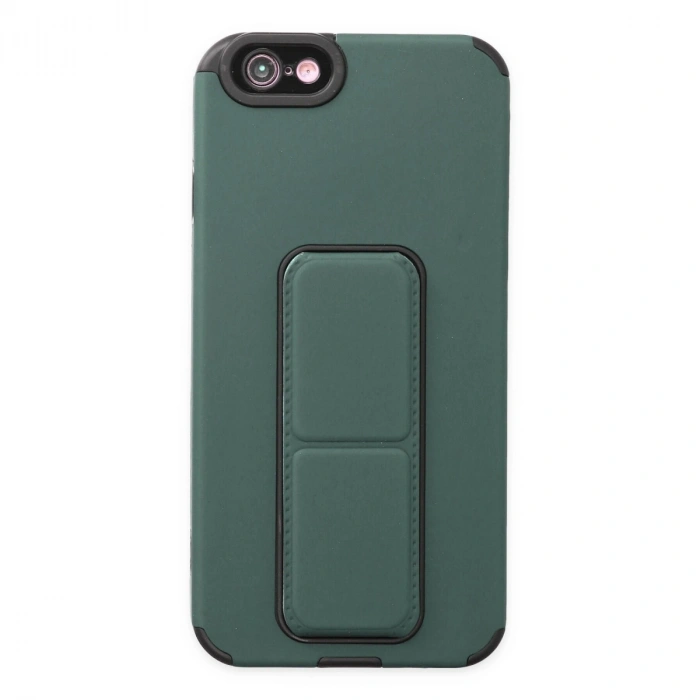 Apple İphone 6 Kılıf Mega Standlı Silikon - Yeşil