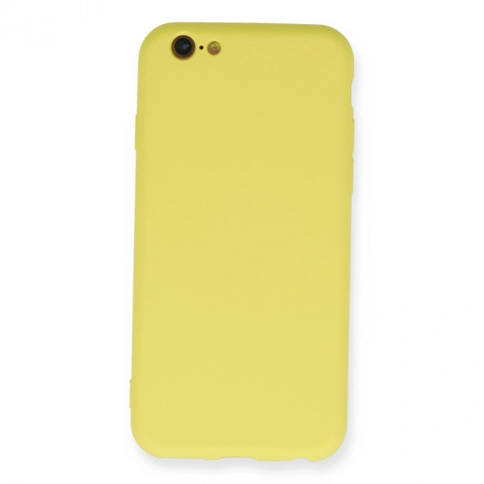 Apple İphone 6 Kılıf Nano İçi Kadife Silikon - Sarı