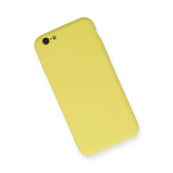 Apple İphone 6 Kılıf Nano İçi Kadife Silikon - Sarı