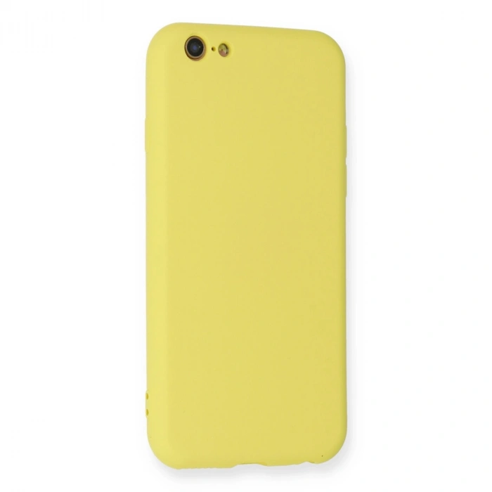 Apple İphone 6 Kılıf Nano İçi Kadife Silikon - Sarı