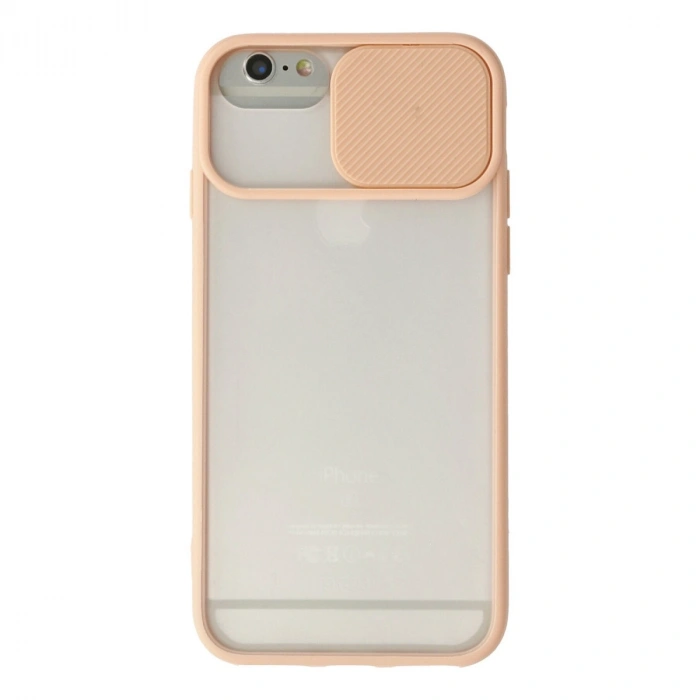 Apple İphone 6 Kılıf Palm Buzlu Kamera Sürgülü Silikon - Pembe