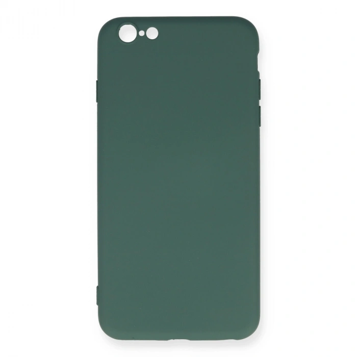 Apple İphone 6 Plus Kılıf Nano İçi Kadife Silikon - Koyu Yeşil