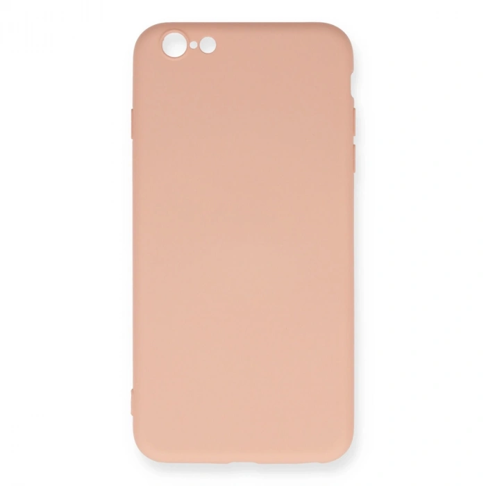 Apple İphone 6 Plus Kılıf Nano İçi Kadife Silikon - Pudra