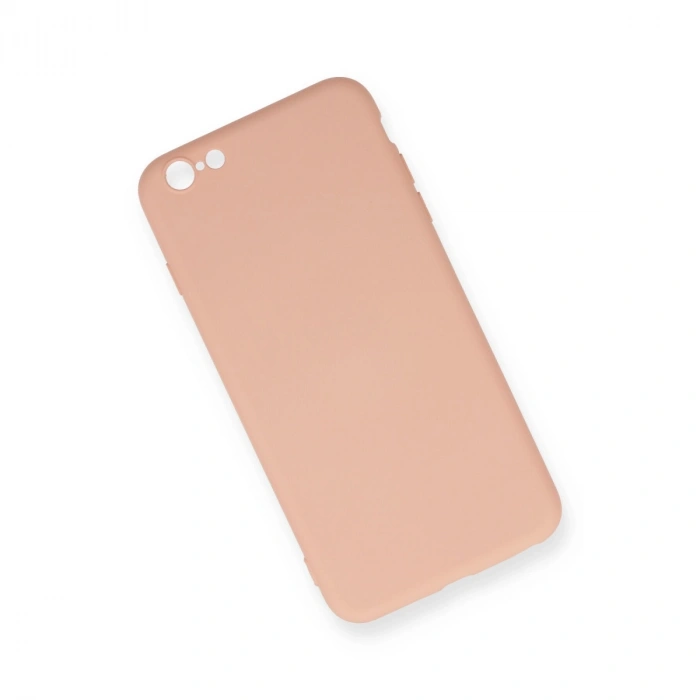 Apple İphone 6 Plus Kılıf Nano İçi Kadife Silikon - Pudra