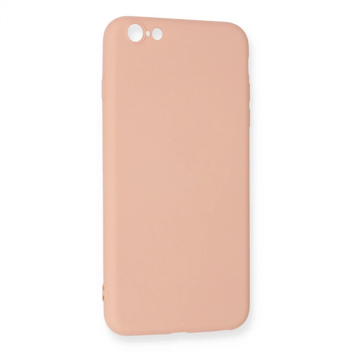 Apple İphone 6 Plus Kılıf Nano İçi Kadife Silikon - Pudra