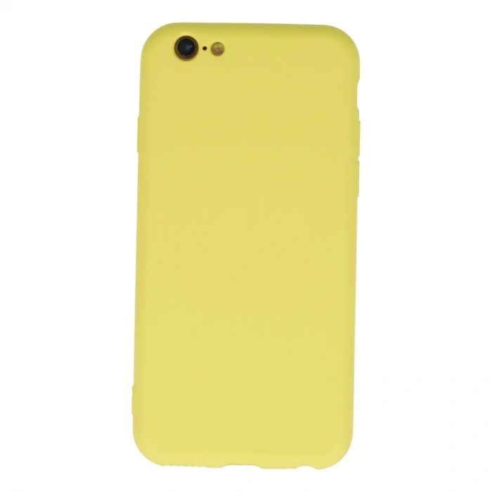 Apple İphone 6 Plus Kılıf Nano İçi Kadife Silikon - Sarı