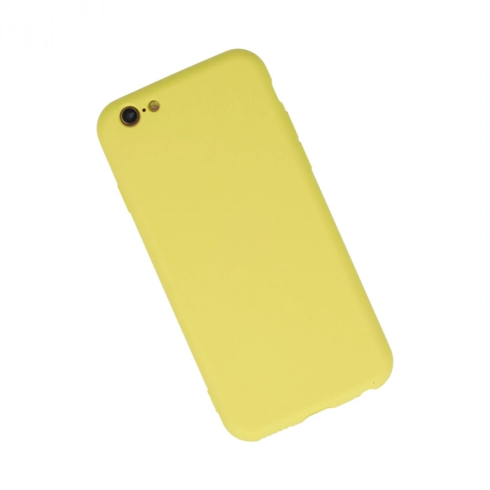 Apple İphone 6 Plus Kılıf Nano İçi Kadife Silikon - Sarı