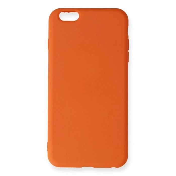 Apple İphone 6 Plus Kılıf Nano İçi Kadife Silikon - Turuncu