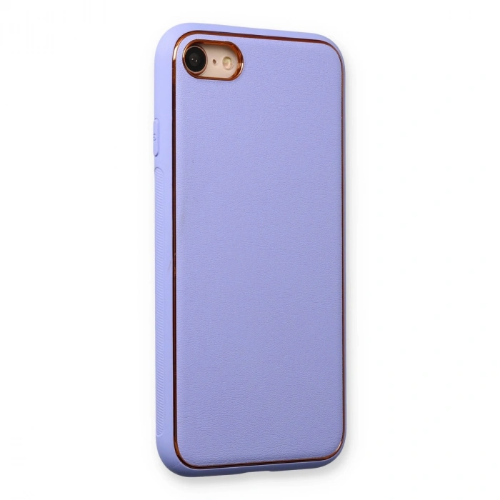 Apple İphone 7 Kılıf Coco Deri Silikon Kapak - Açık Lila