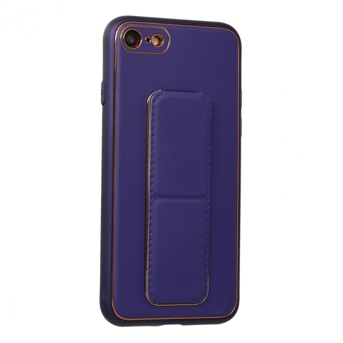 Apple İphone 7 Kılıf Coco Deri Standlı Kapak - Mor