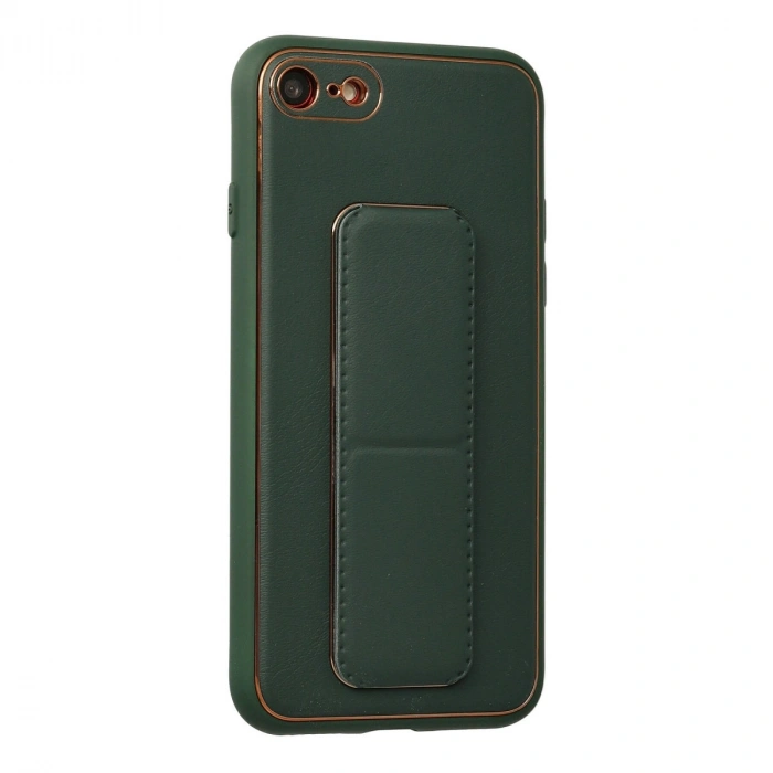 Apple İphone 7 Kılıf Coco Deri Standlı Kapak - Yeşil
