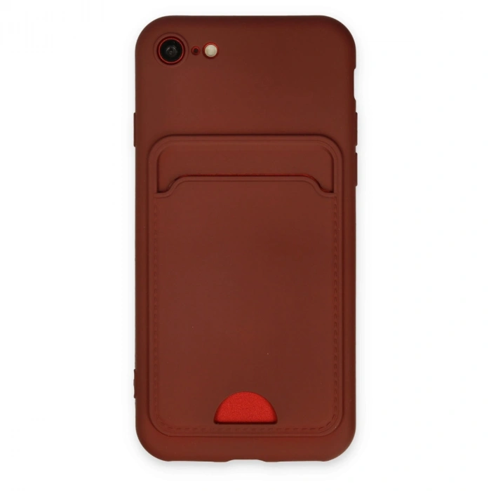 Apple İphone 7 Kılıf Kelvin Kartvizitli Silikon - Bordo