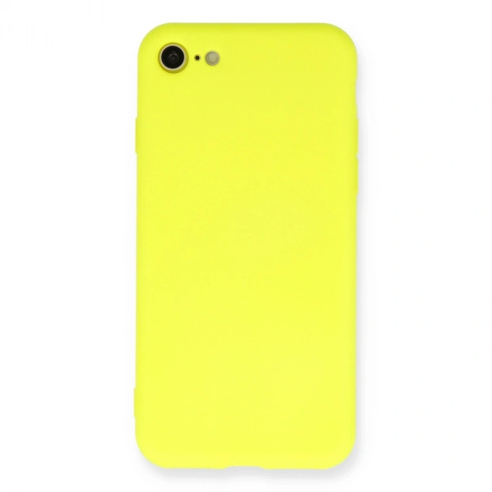 Apple İphone 7 Kılıf Nano İçi Kadife Silikon - Sarı