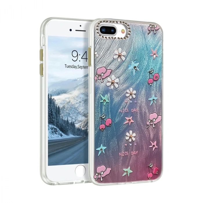 Apple İphone 7 Plus Kılıf Blade Aynalı Desenli Kapak - Desen 4