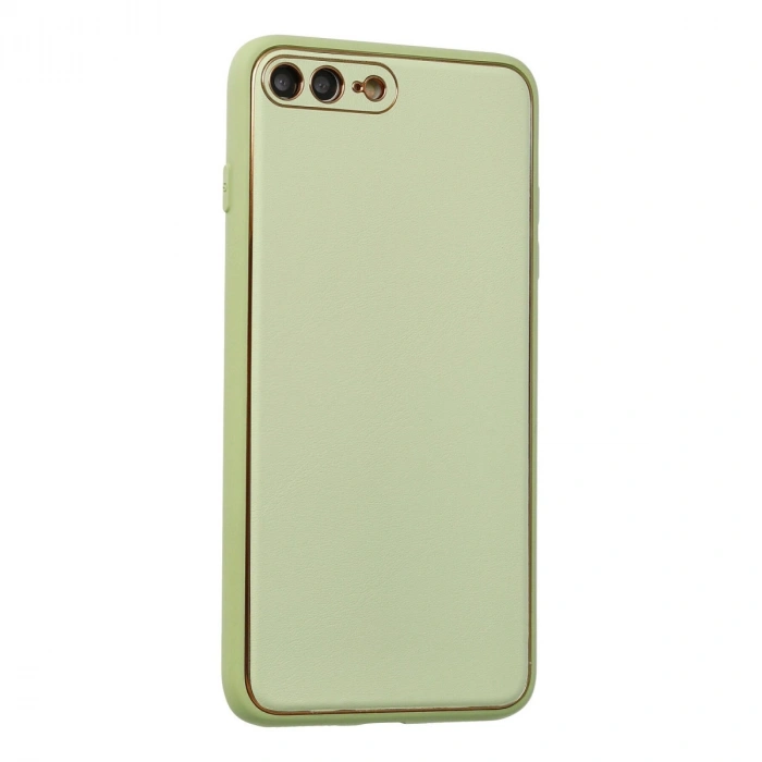 Apple İphone 7 Plus Kılıf Coco Deri Silikon Kapak - Açık Yeşil