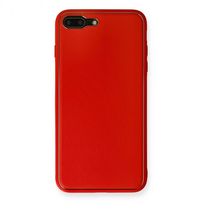 Apple İphone 7 Plus Kılıf Coco Deri Silikon Kapak - Kırmızı