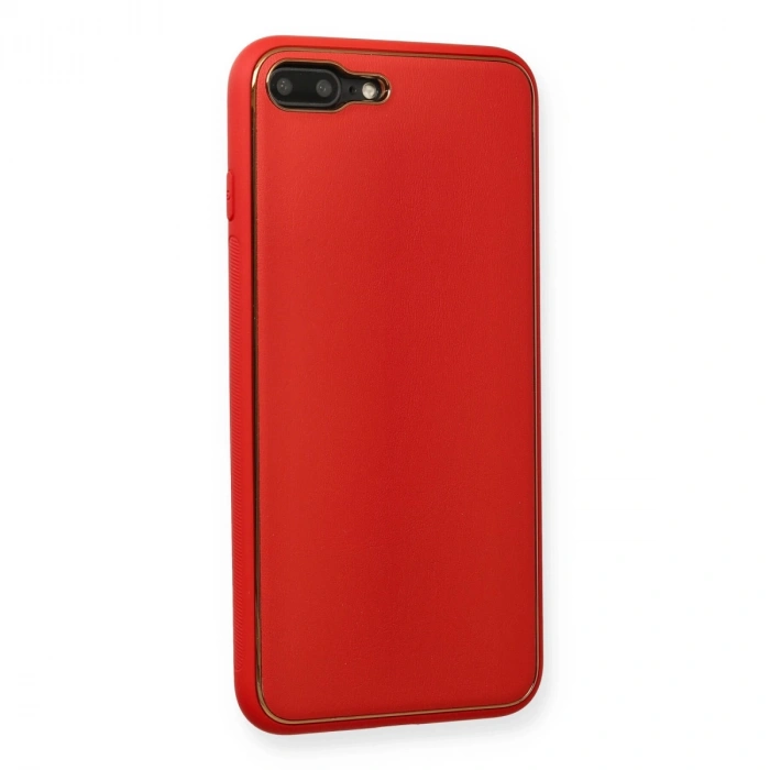 Apple İphone 7 Plus Kılıf Coco Deri Silikon Kapak - Kırmızı