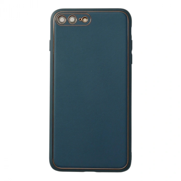 Apple İphone 7 Plus Kılıf Coco Deri Silikon Kapak - Mavi