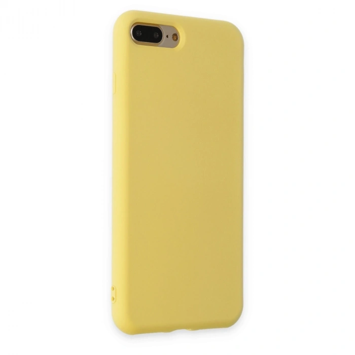 Apple İphone 7 Plus Kılıf Nano İçi Kadife Silikon - Sarı