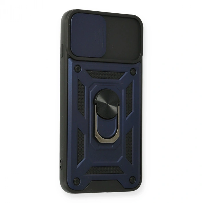 Apple İphone 7 Plus Kılıf Pars Lens Yüzüklü Silikon - Lacivert