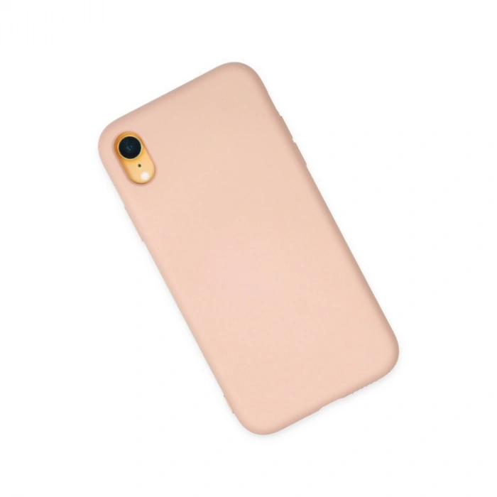 Apple İphone Xr Kılıf Nano İçi Kadife Silikon - Pudra