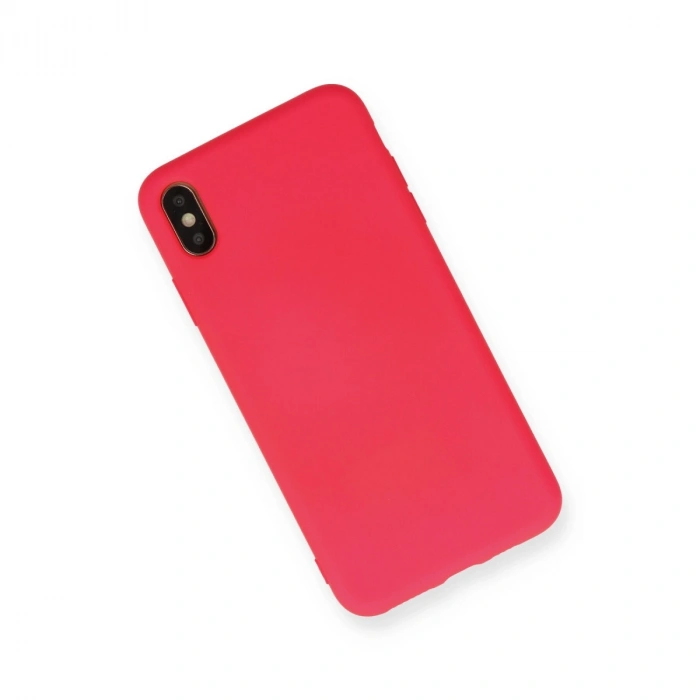 Apple İphone Xs Max Kılıf Nano İçi Kadife Silikon - Koyu Pembe
