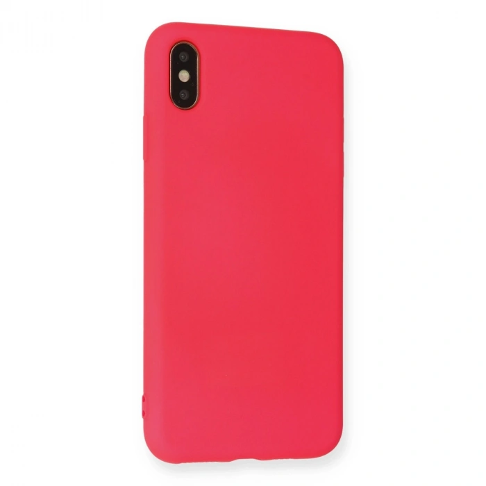 Apple İphone Xs Max Kılıf Nano İçi Kadife Silikon - Koyu Pembe