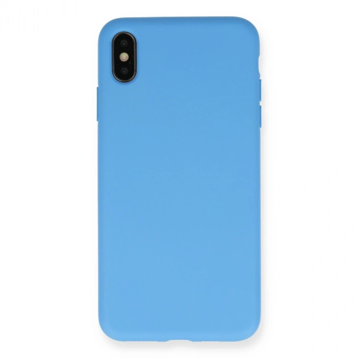 Apple İphone Xs Max Kılıf Nano İçi Kadife Silikon - Mavi