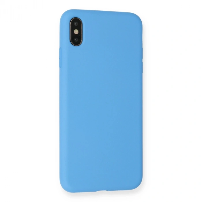 Apple İphone Xs Max Kılıf Nano İçi Kadife Silikon - Mavi