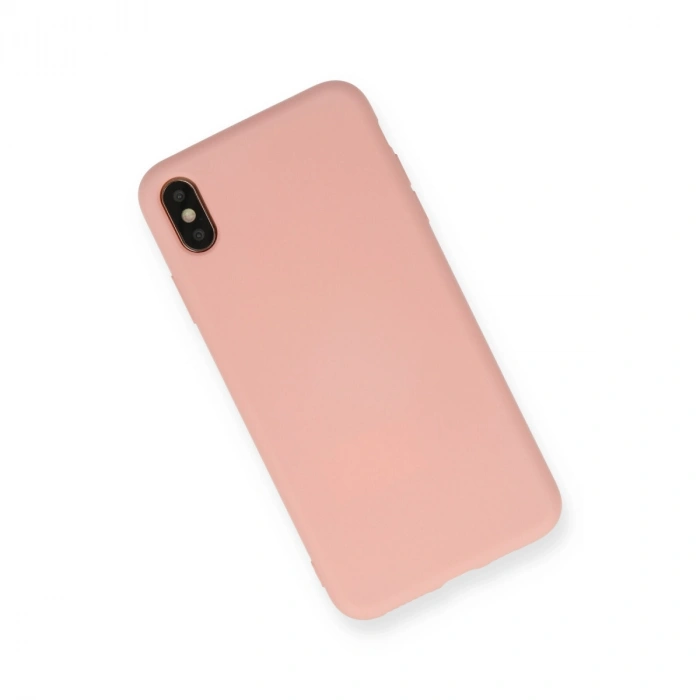 Apple İphone Xs Max Kılıf Nano İçi Kadife Silikon - Pudra