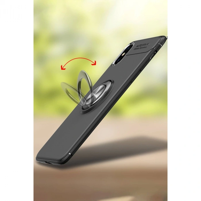 Apple İphone Xs Max Kılıf Range Yüzüklü Silikon - Mavi
