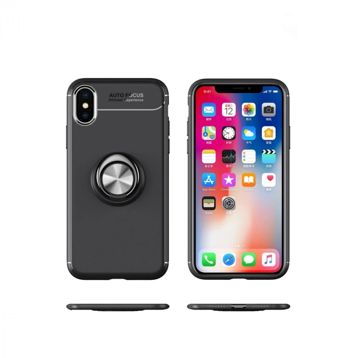 Apple İphone Xs Max Kılıf Range Yüzüklü Silikon - Mavi