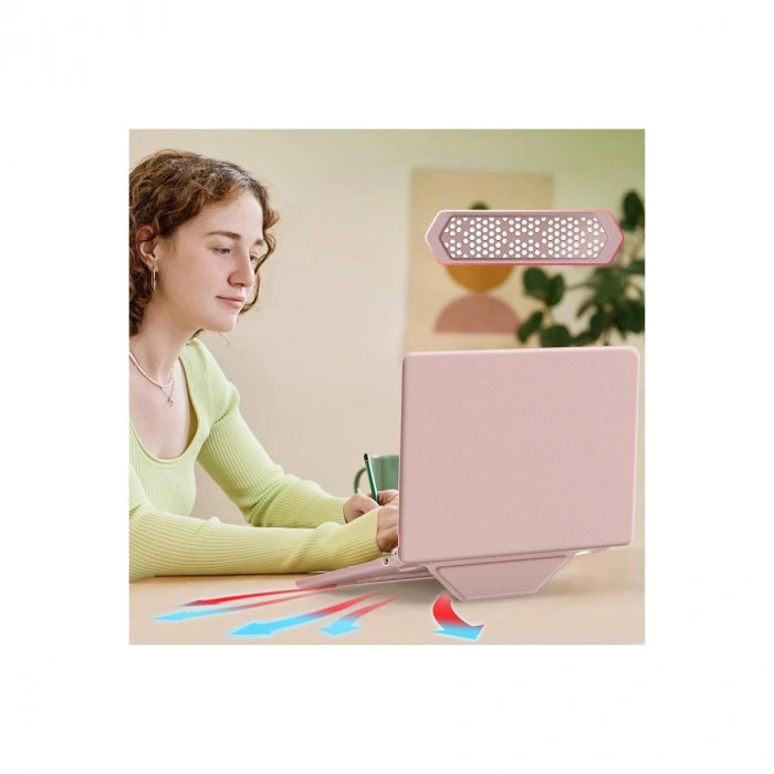 Apple Macbook Pro 14 2021 Macbook Deri Kapak - Pembe