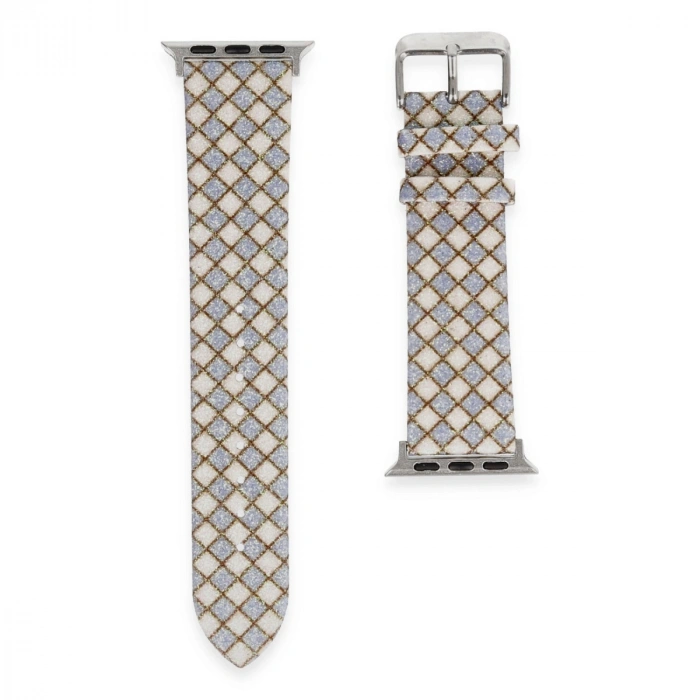 Apple Watch 38mm Karo Motif Kordon - Lila